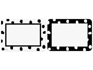 Black&nbsp;& White Painted Dots Name Tags&nbsp;- Variety Pack