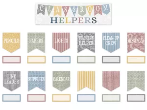 Classroom Cottage Classroom Jobs Bulletin Board Set