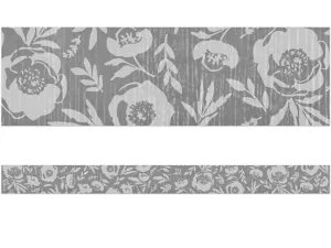 Classroom Cottage Gray Floral Border