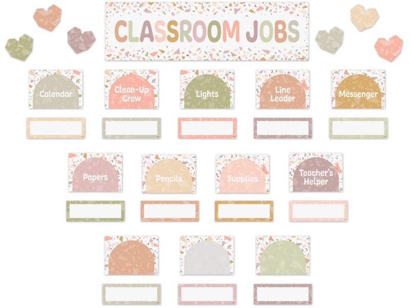 Terrazzo Tones Classroom Jobs Bulletin Board Set at Lakeshore Learning