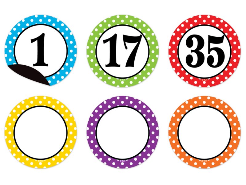 Polka Dot Number Stickers at Lakeshore Learning