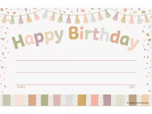 Terrazzo Tones Birthday Certificates