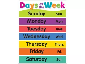 Colorful Days of the Week Poster