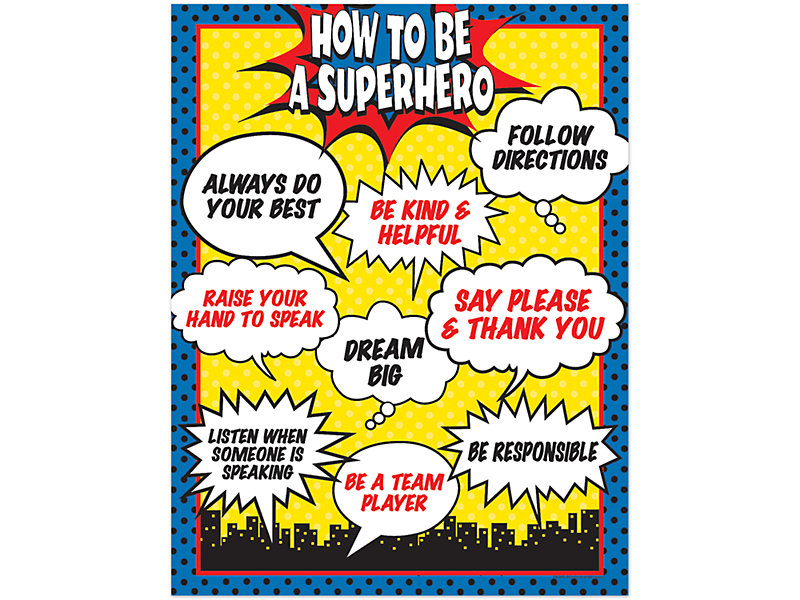 kopi porcelæn tjene Superhero How to Be a Superhero Poster at Lakeshore Learning