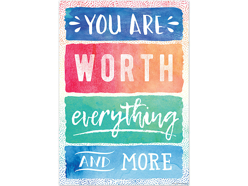 Watercolor You Are Worth Everything Poster at Lakeshore Learning