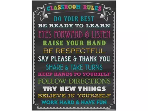 Chalkboard Brights Classroom Rules Poster