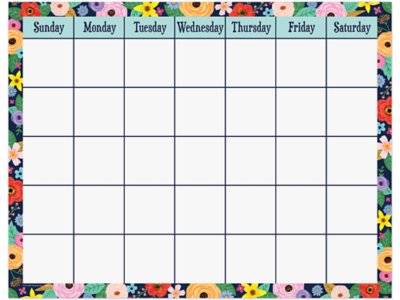 Colorful Scribble Calendar Chart For Classroom - 17x22 Inch Teacher Decor