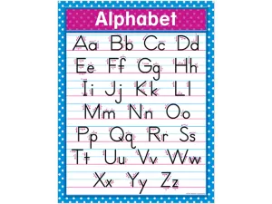 Polka Dot Writing Letters Reference Poster