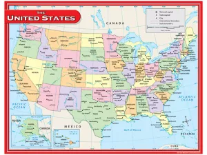 U.S.A. Map Poster