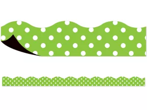 Lime Green Polka Dot Magnetic Scalloped Border