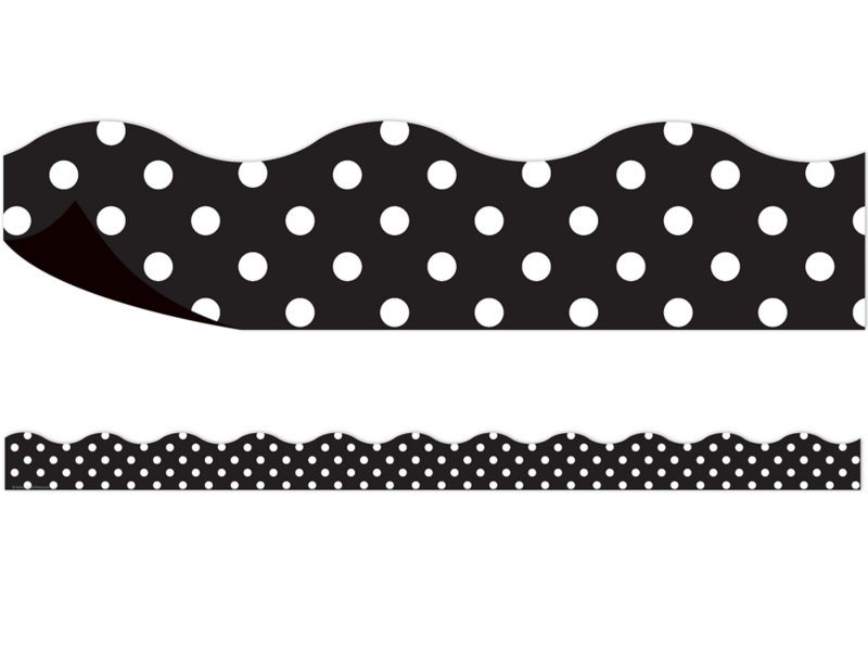 Black Polka Dots Magnetic Strips - Tools 4 Teaching