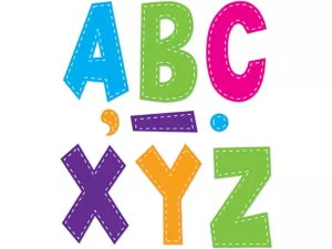 Colorful Stitched 7" Punch-Out Letters
