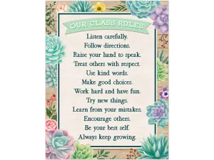 Rustic Bloom Classroom Rules Poster