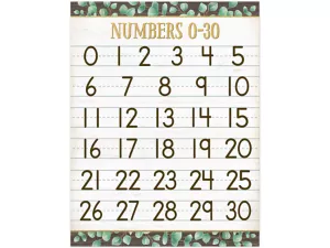 Eucalyptus Numbers <span style="white-space: nowrap;">0-30</span> Poster