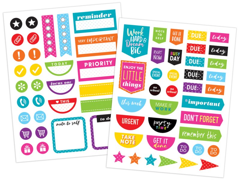 Colorful Planner Stickers at Lakeshore Learning