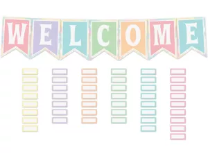 Pastel Pop Pennant Welcome Bulletin Board Set