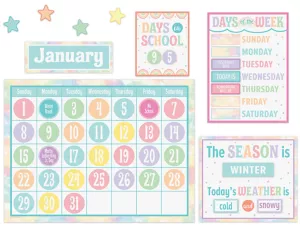 Pastel Pop Calendar Bulletin Board Set