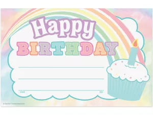 Pastel Pop Birthday Certificates