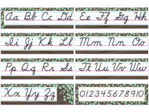 Eucalyptus Cursive Bulletin Board Set