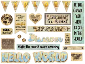 Travel the Map! Motivational Bulletin Board Set