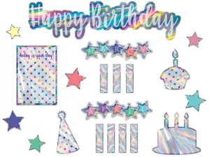 Iridescent Birthday Bulletin Board Set