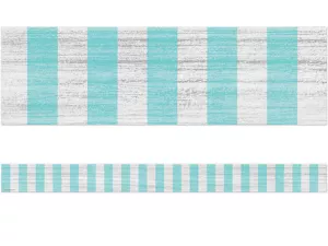Lemon Zest Turquoise Striped Border