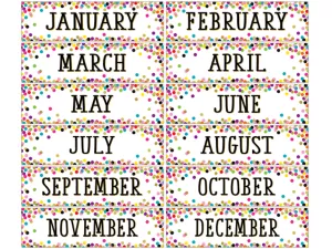 Confetti Months of the Year Bulletin Board Set