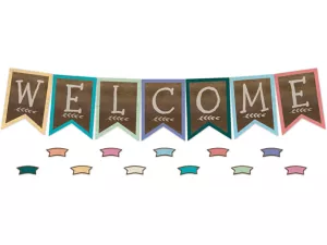 Home Sweet Classroom Welcome Pennant Bulletin Board Set