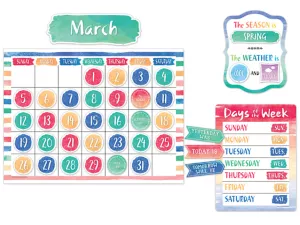 Watercolor Calendar Bulletin Board Set