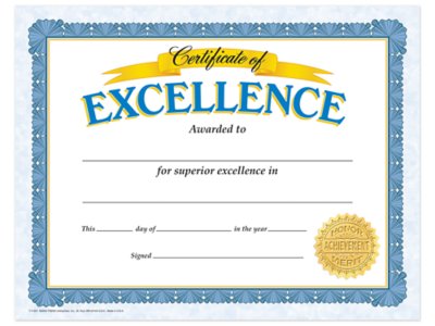 Certificate of Excellence Awards at Lakeshore Learning