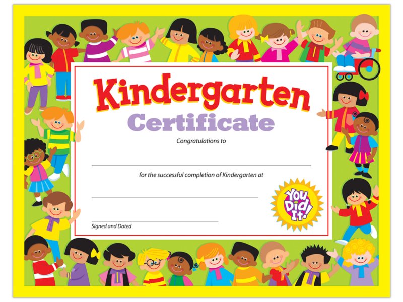 Kindergarten Graduation Certificates at Lakeshore Learning
