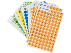Neon Smiley Face Mini Stickers&nbsp;- Variety Pack