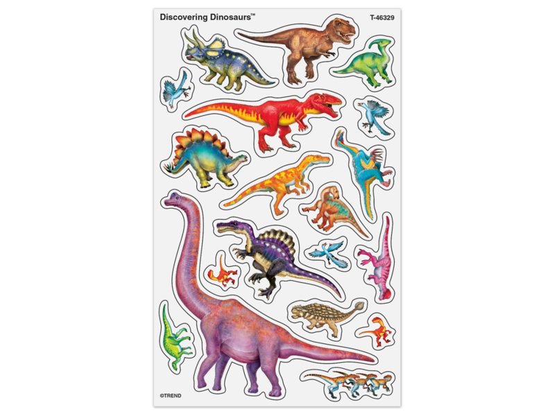 2 Vintage Hallmark Dinosaur Sticker Sheets With Dinosaurs Names