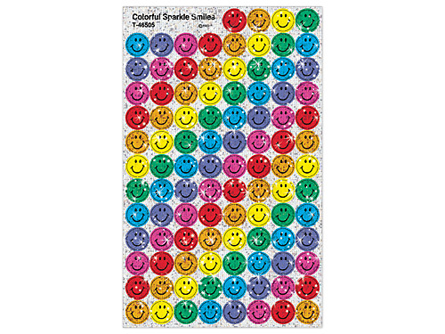 Colorful Sparkle Smiley Face Stickers at Lakeshore Learning