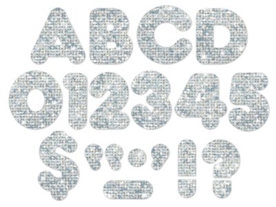 Silver Sparkle Bulletin Board Easy Letters, 4 Inches, 221 Pieces