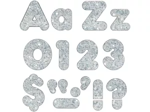 Silver Sparkle 4" Punch-Out Letters