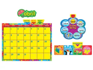 Spanish Write&nbsp;& Wipe Calendar Bulletin Board Set