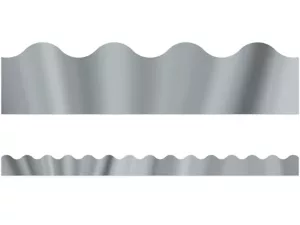 Silver Metallic Scalloped Border