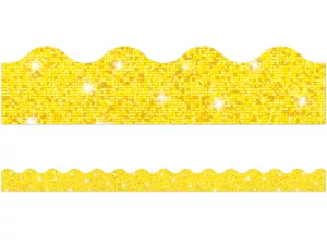 Yellow Sparkle Scalloped Border