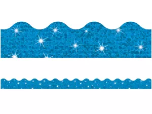 Blue Sparkle Scalloped Border
