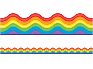 Wavy Rainbow Scalloped Border