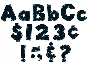 Black Stitched 4" Punch-Out Letters