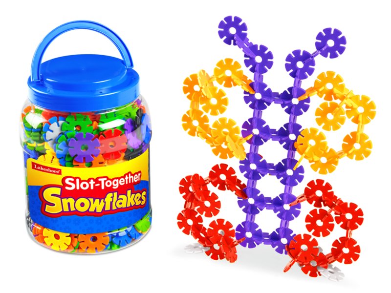 166Pcs Funny Interlocking Plastic Snowflakes Building