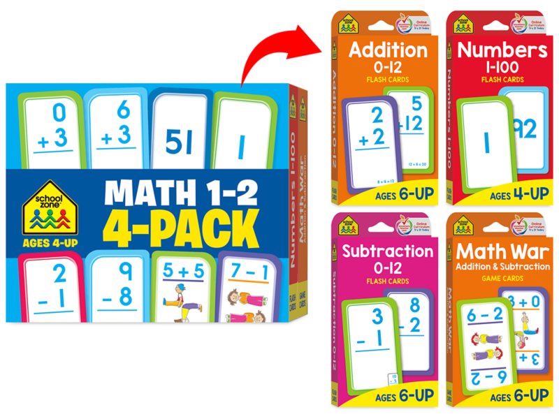 Math Skills Flash Cards - Set of 4 - Gr. 1-2 at Lakeshore Learning