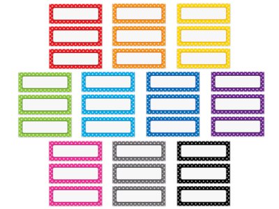 Polka Dot Magnetic Write&nbsp;& Wipe Labels
