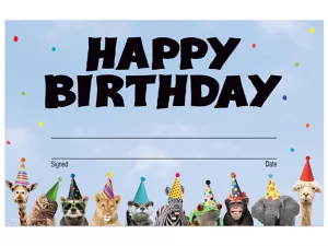 Go Wild Animals Birthday Certificates