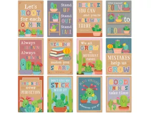 Happy Cactus Crew Motivational Small Poster Pack