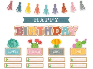 Happy Cactus Crew Birthday Bulletin Board Set