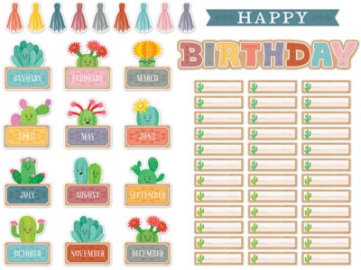 Happy Cactus Crew Birthday Bulletin Board Set