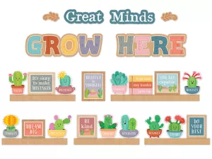 Happy Cactus Crew Growth Mindset Bulletin Board Set